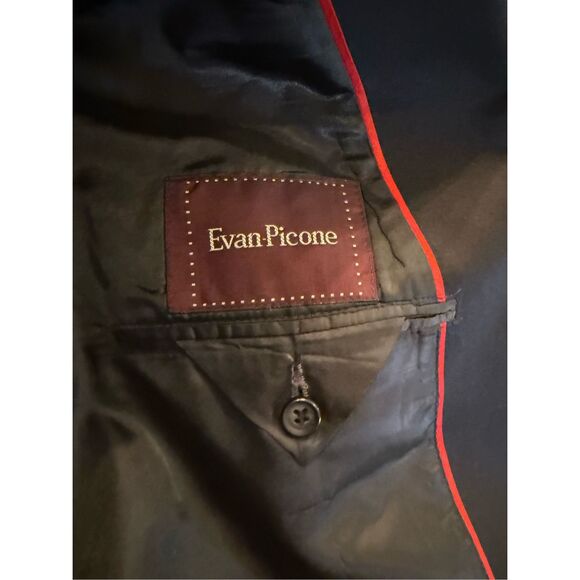 Evan Picone Men’s Tuxedo Jacket Black Sz. 44S Satin Lapel Single Button Occasion - Picture 8 of 12